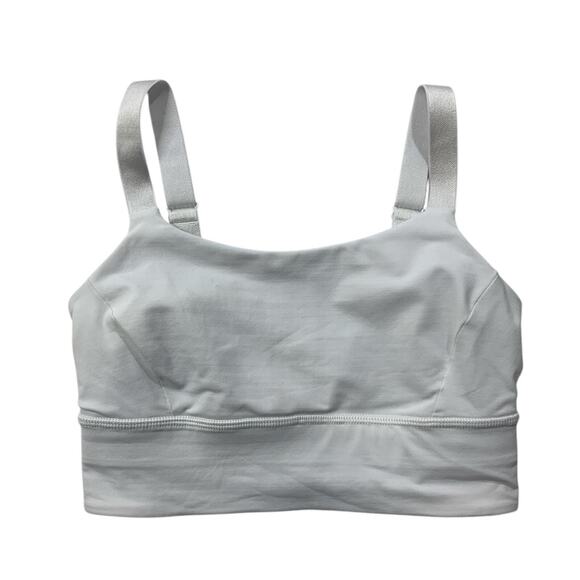 Lululemon Sports Bra Womens 4 White Longline Adjustable Thick Strap Unpadded - Picture 1 of 12